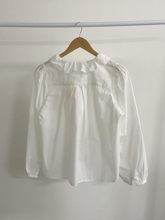 Aisha lotus collar white shirt