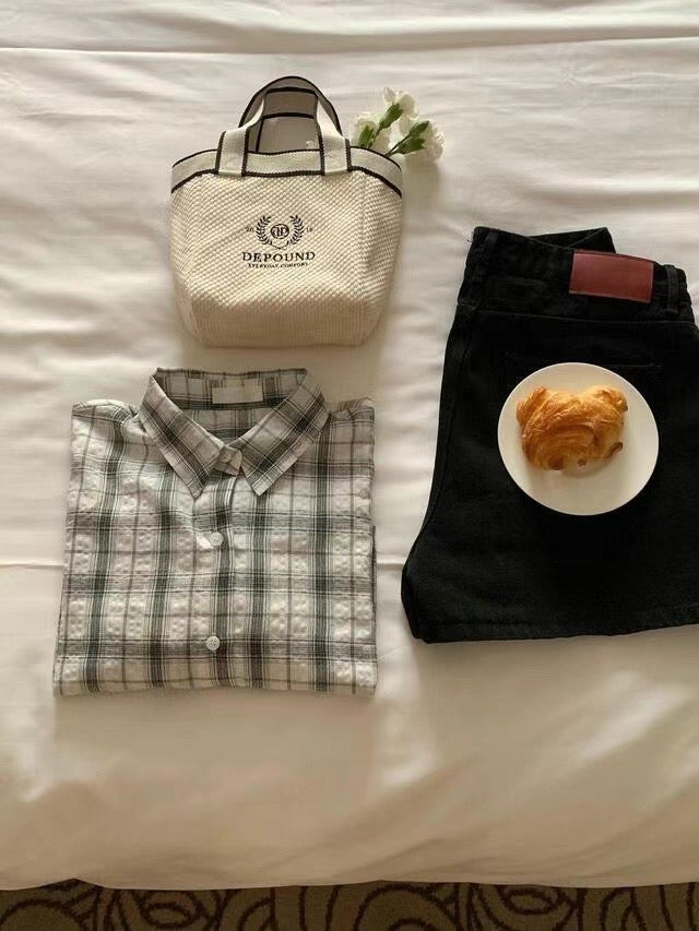 Addison checkered shirt white