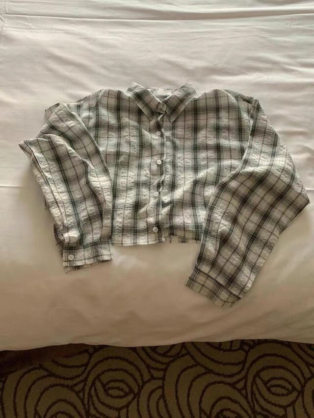 Addison checkered shirt white