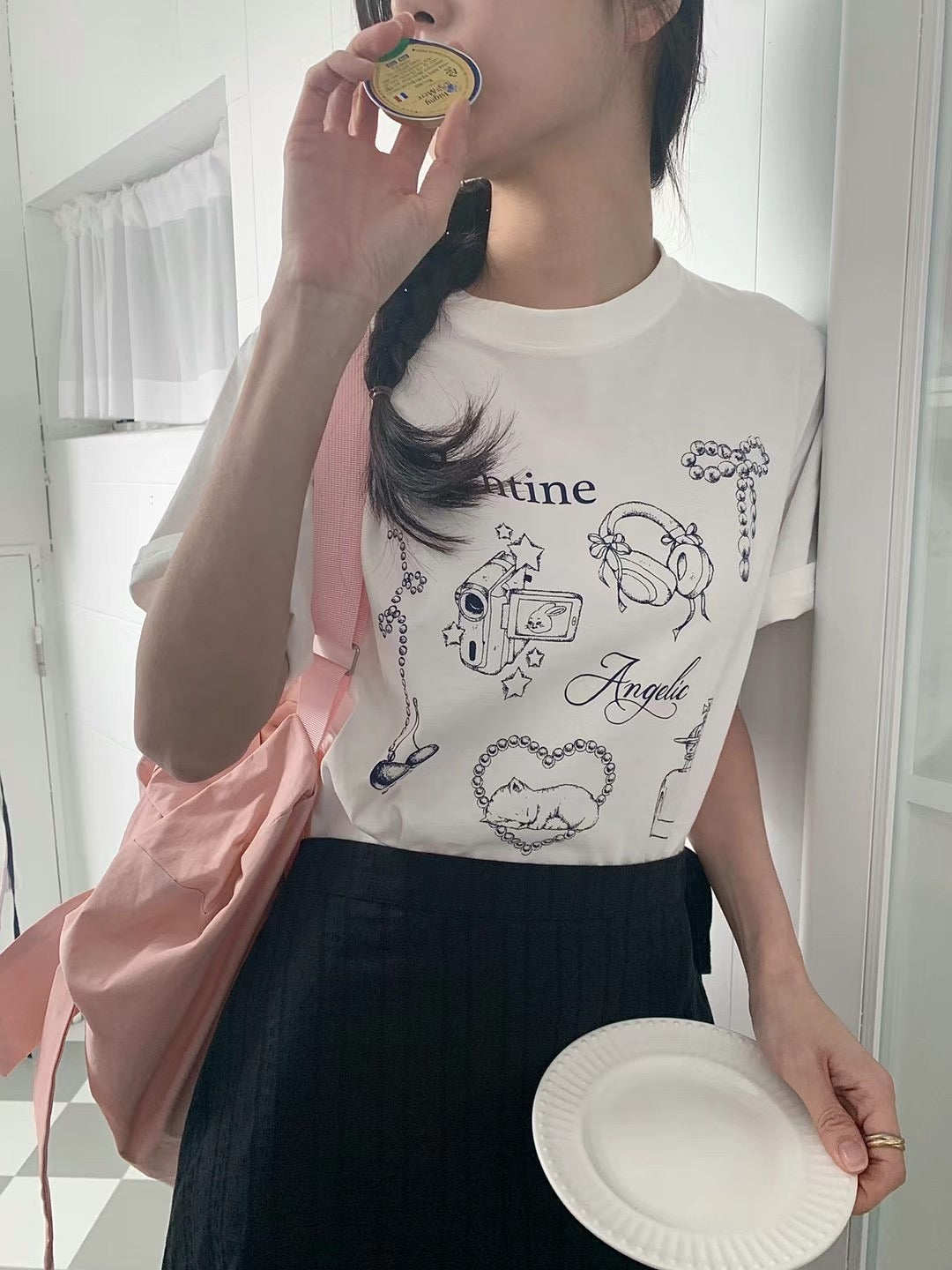 Hana valentine shirt (white)