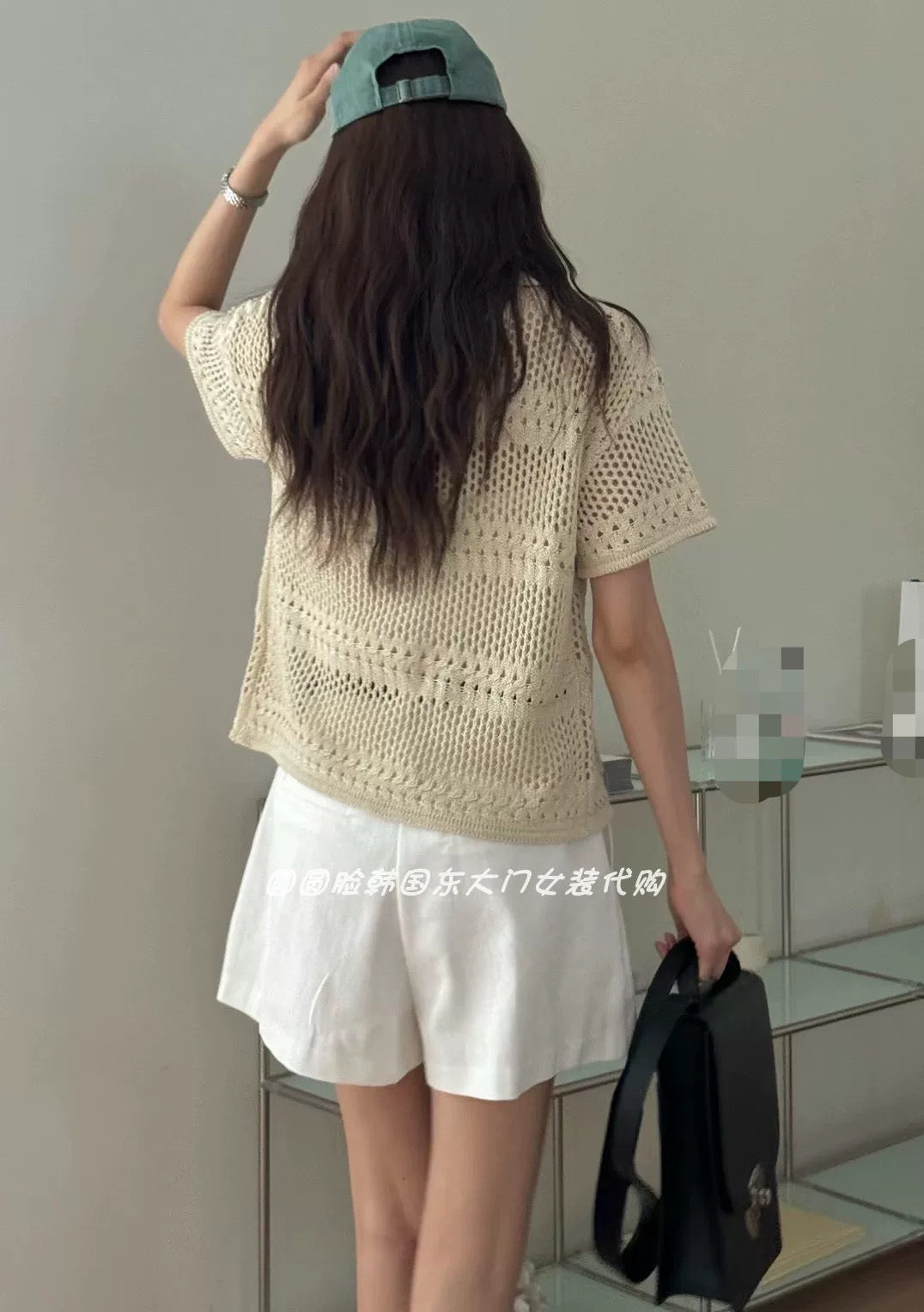 Tiara beige button blouse