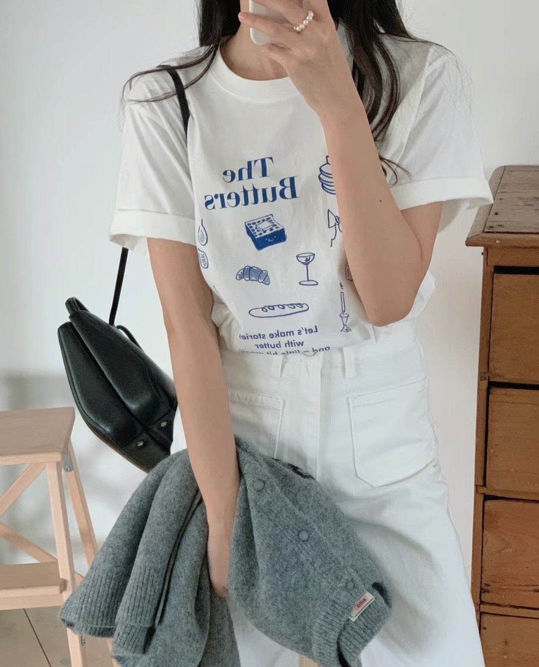 Joy The butters t-shirt (blue text)