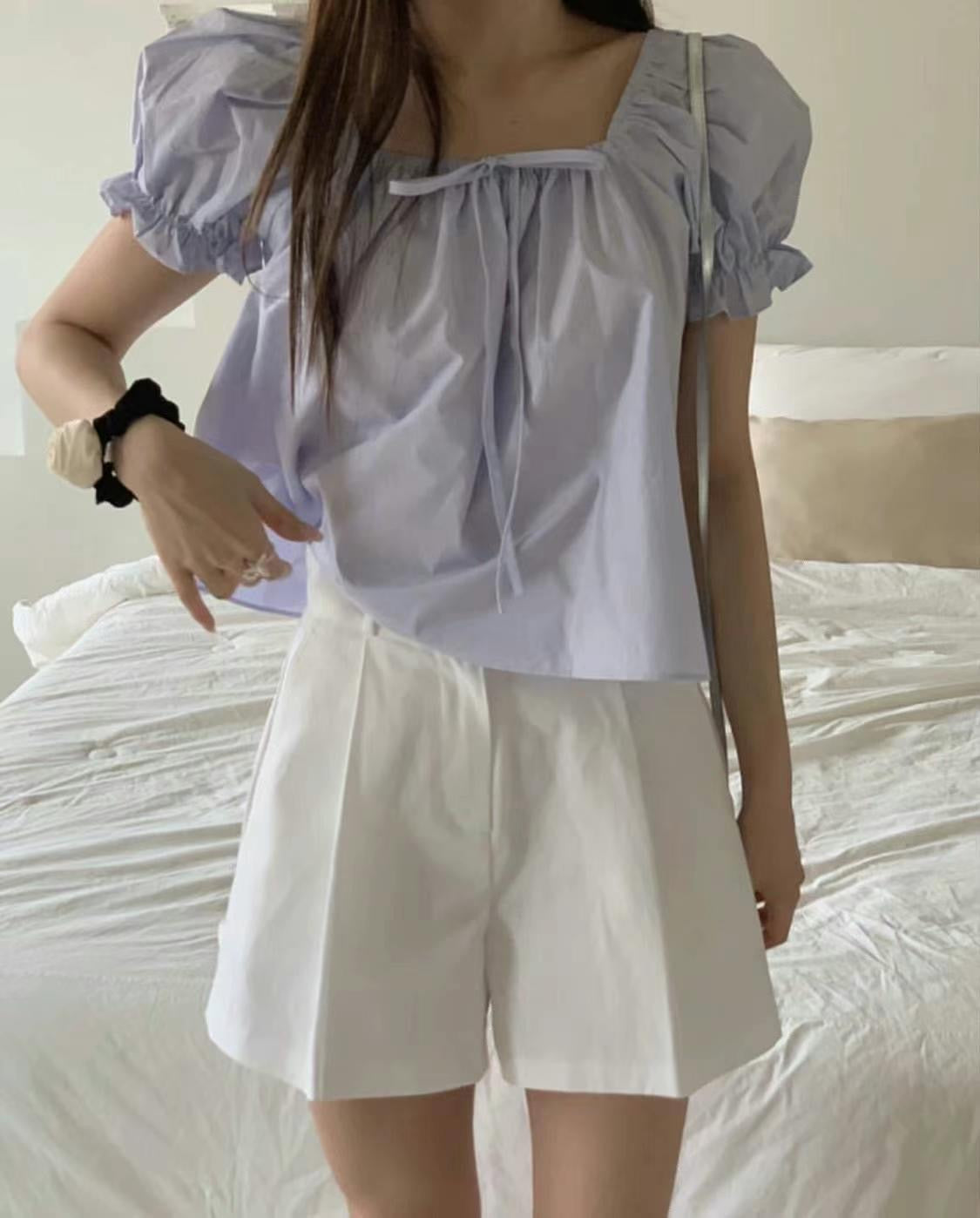 Lulu ribbon puff blouse