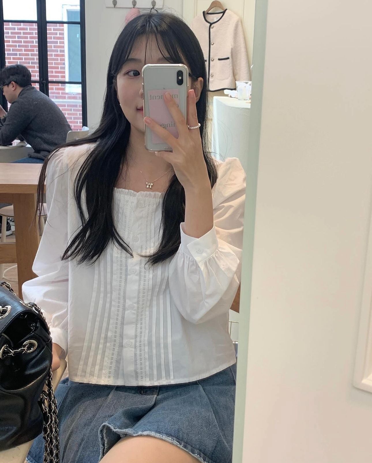 Emelia Pintuck white blouse