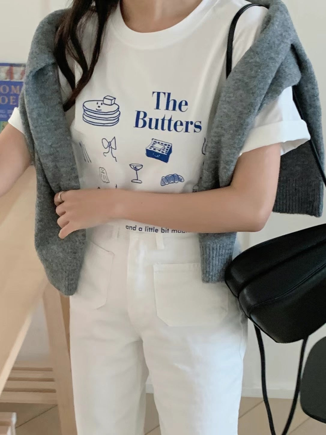 Joy The butters t-shirt (blue text)