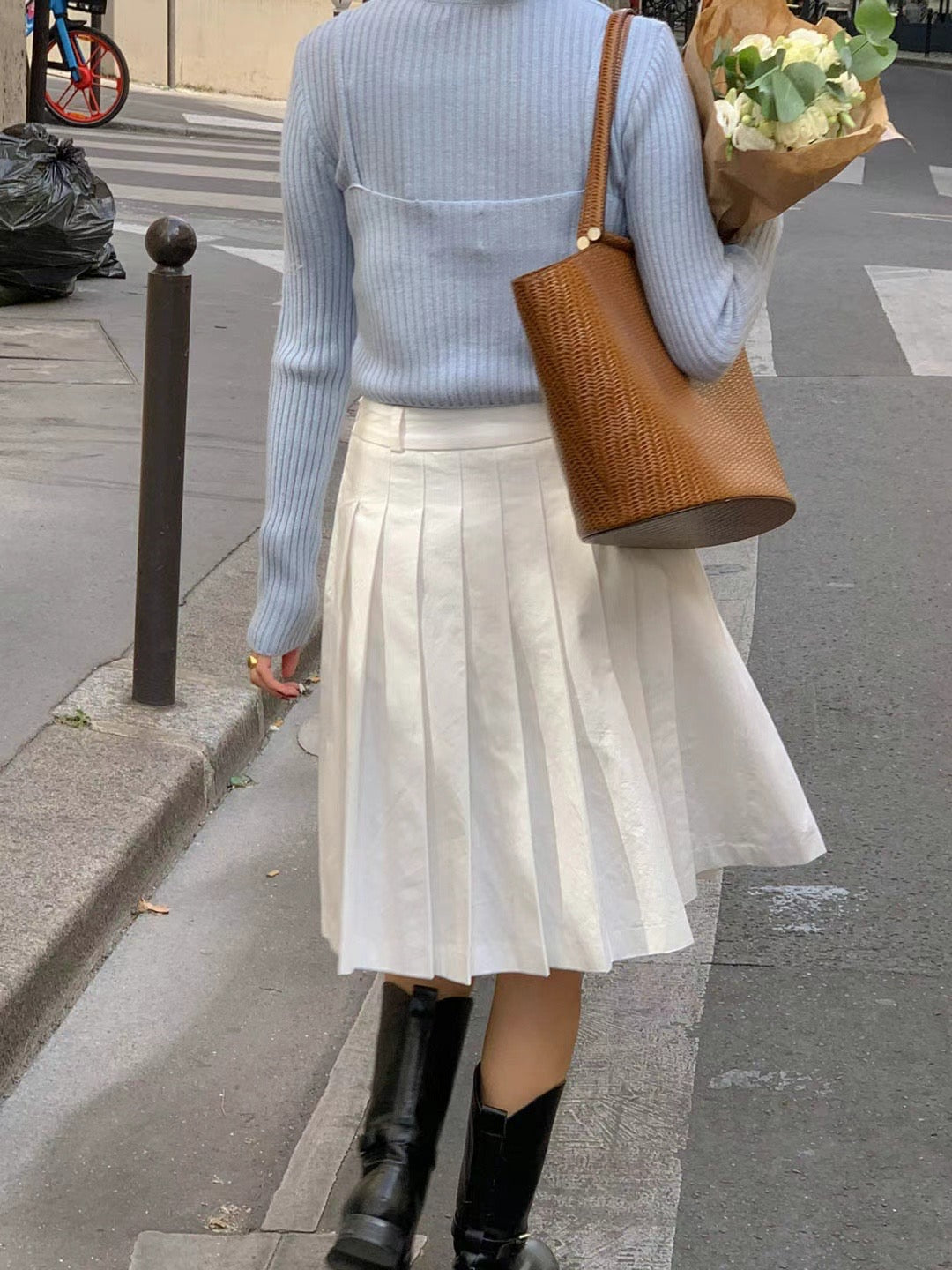 Amelia two pieces thin knitwear set (blue)
