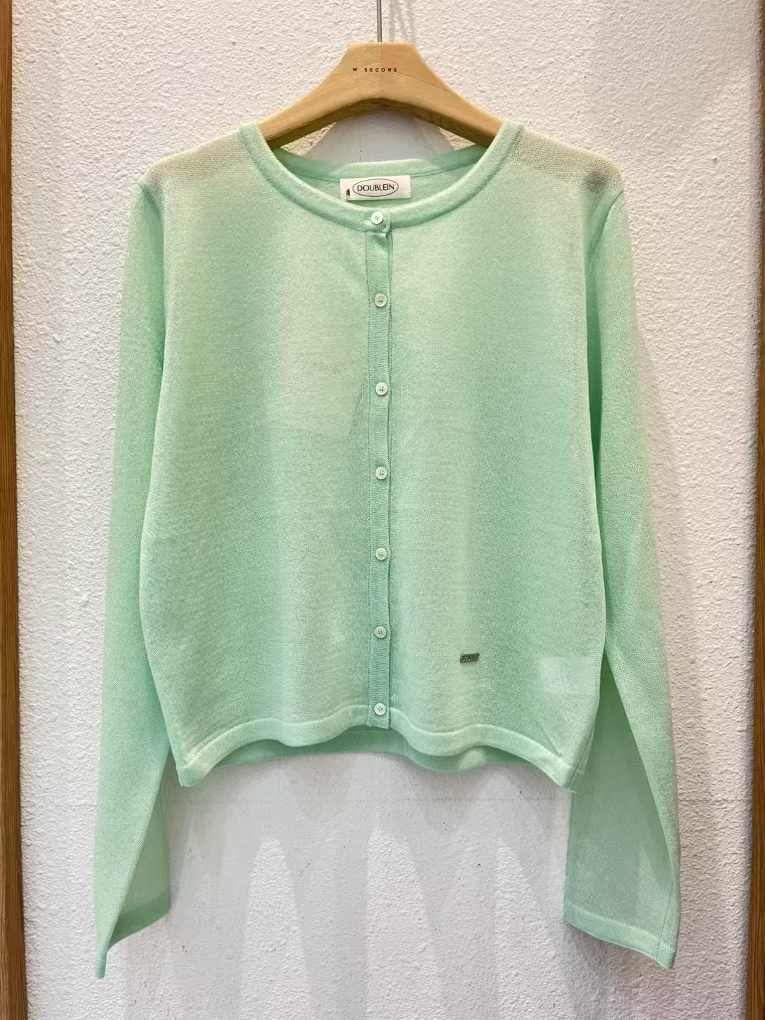 Mina lady button thin cardigan green