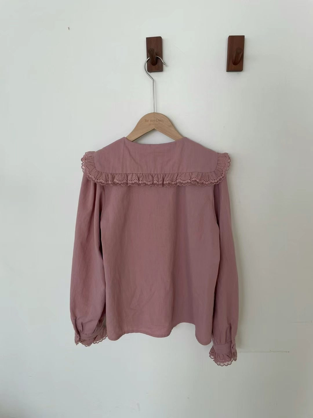 Erin premium lace trim blouse-Rose