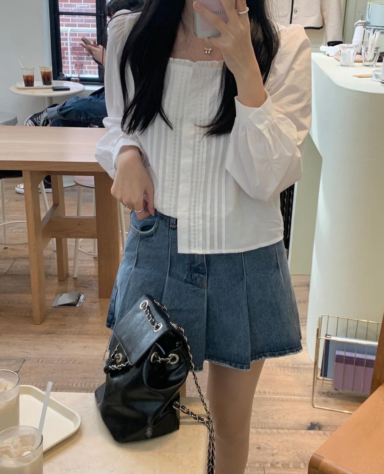 Emelia Pintuck white blouse