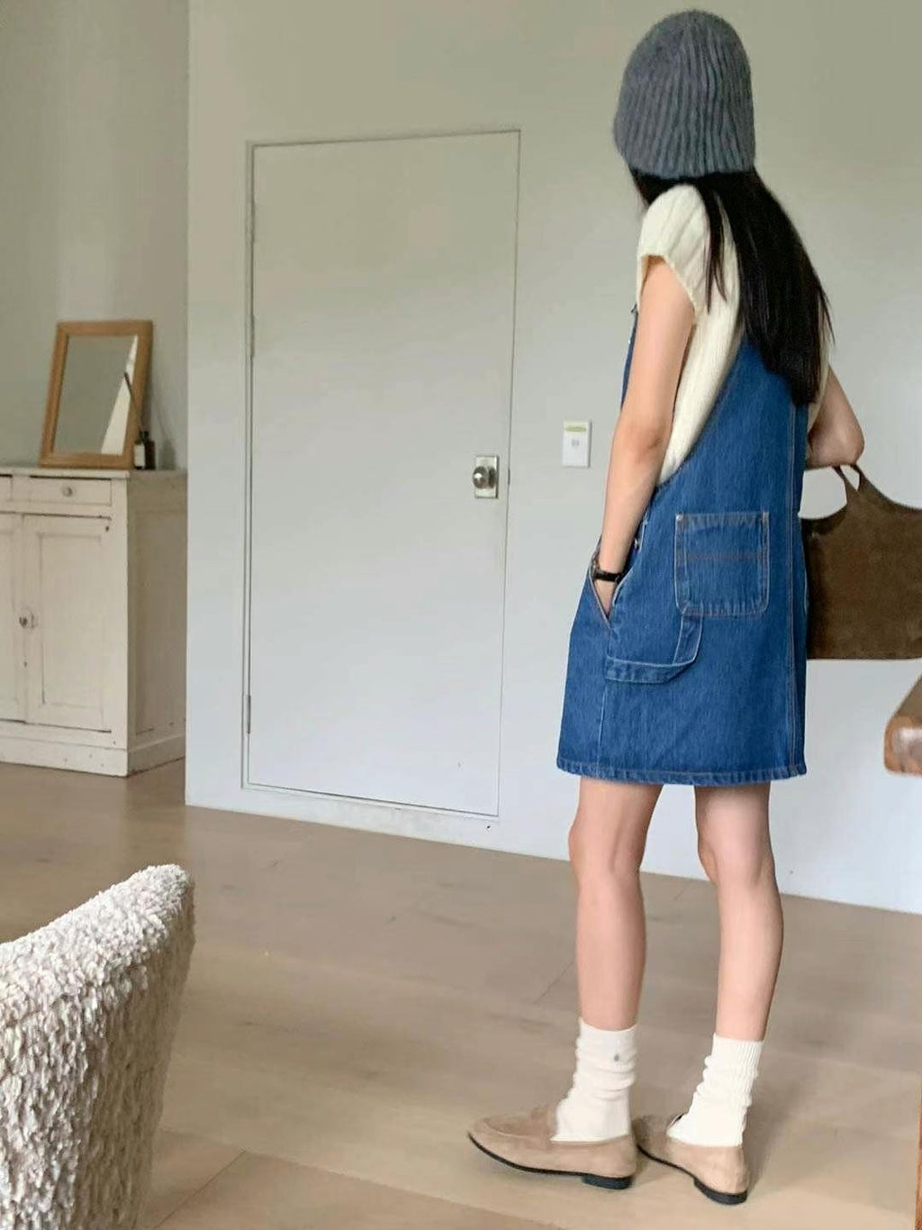 Elora Denim Pinafore Dress