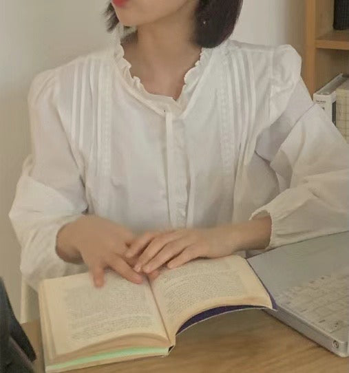 Hannah lace frill blouse