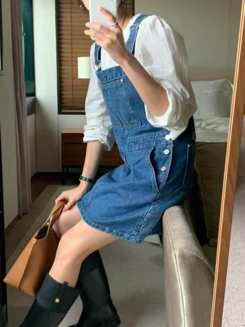 Elora Denim Pinafore Dress
