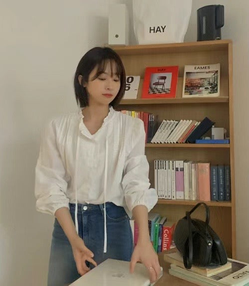 Hannah lace frill blouse