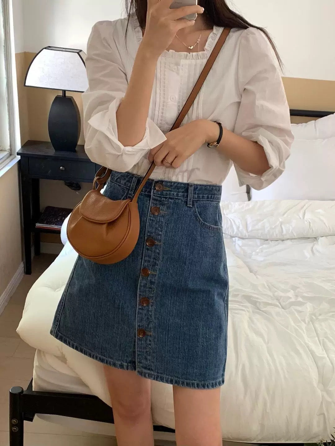 Emelia Pintuck white blouse