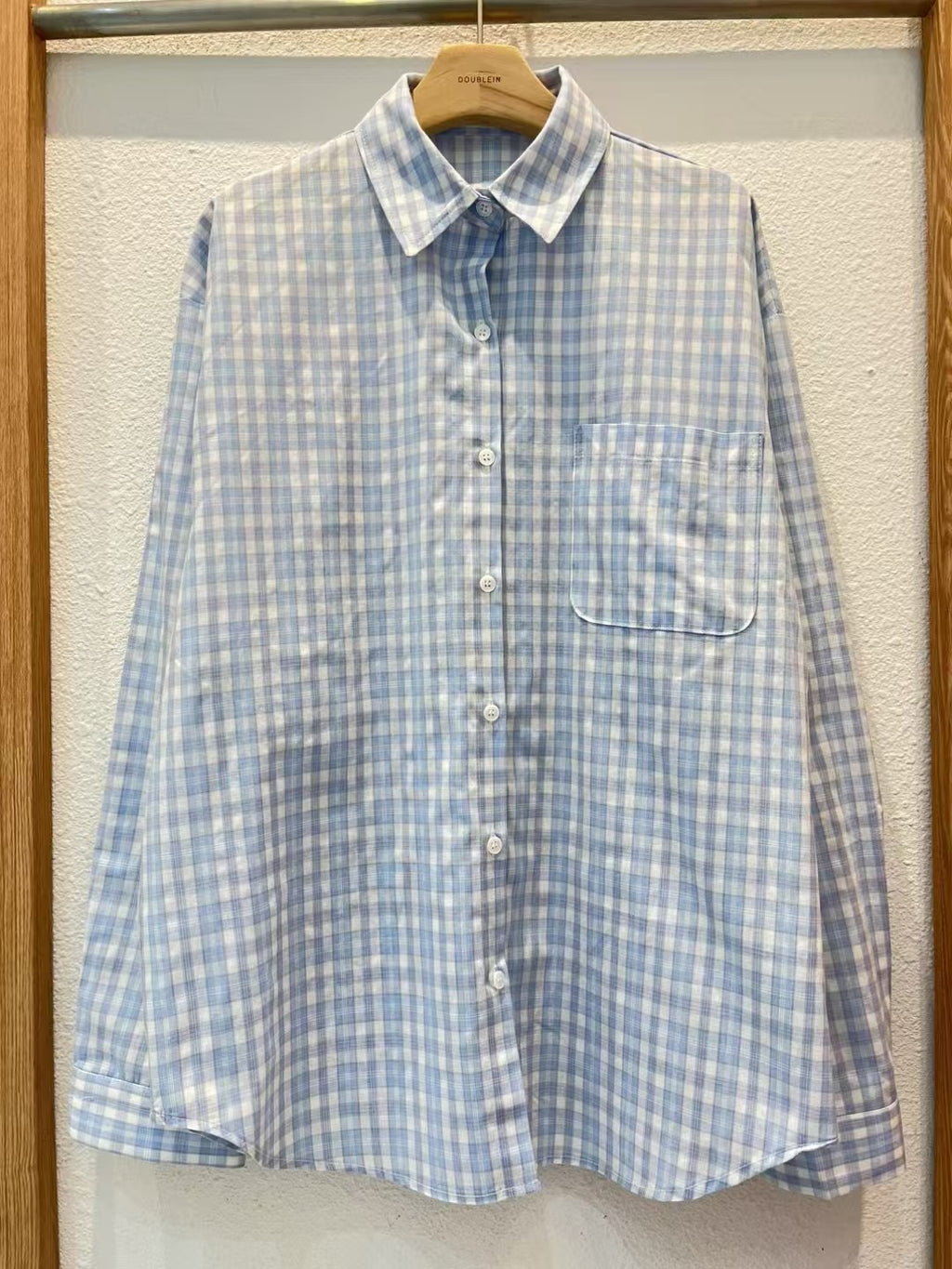 Minji checkered shirt blue