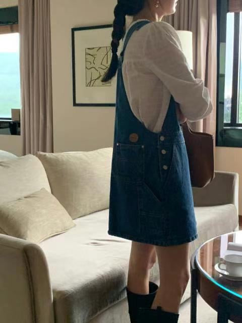 Elora Denim Pinafore Dress