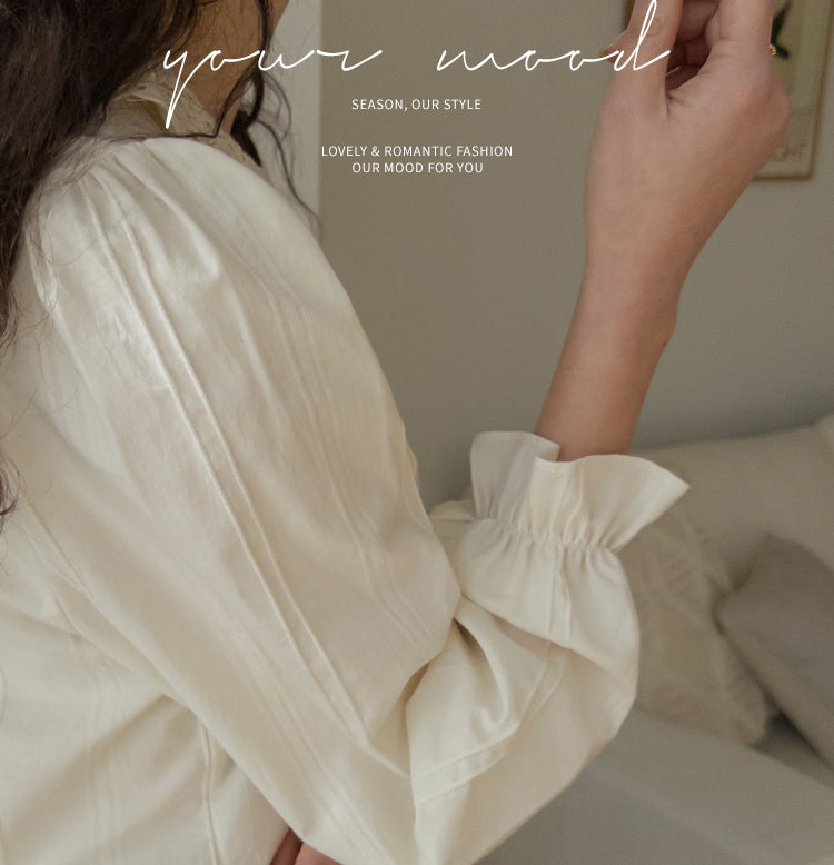 Estelle flower crochet collar blouse