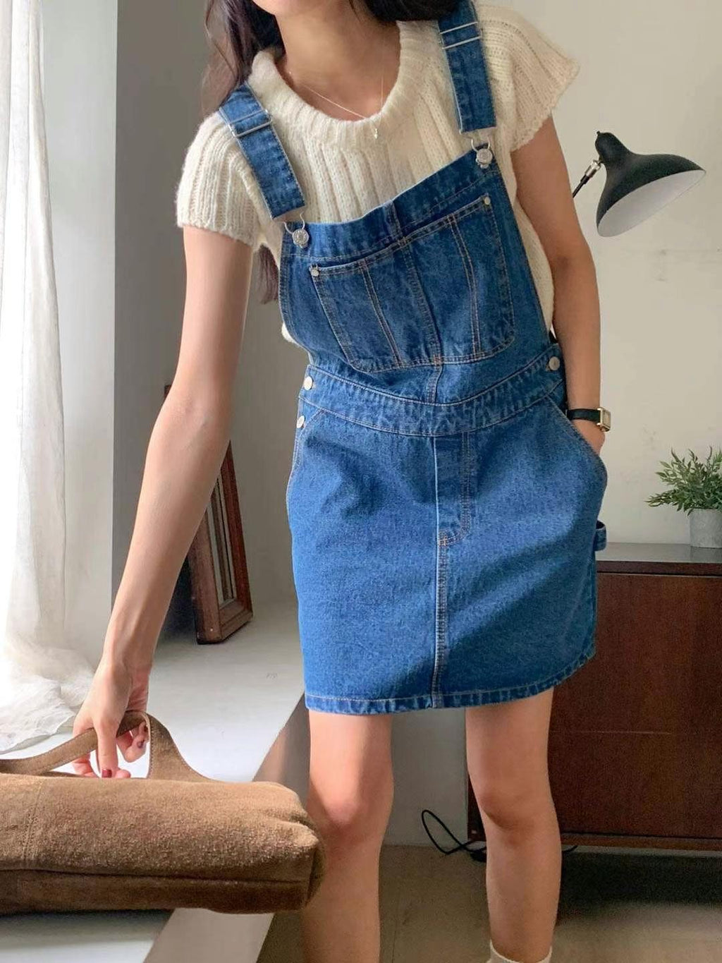 Elora Denim Pinafore Dress