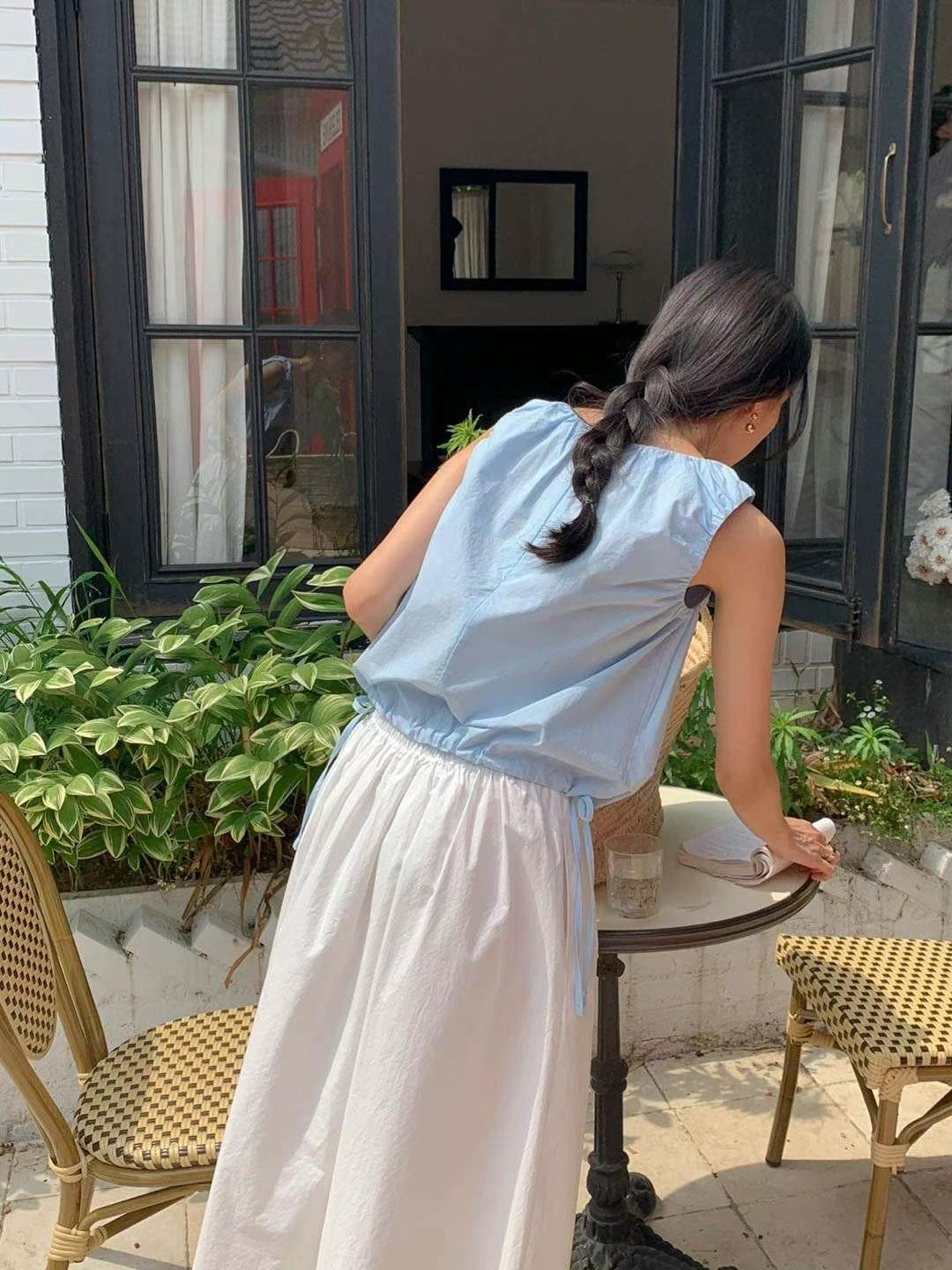 Kayla sleeves top with drawstring