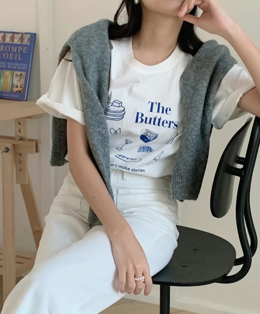 Joy The butters t-shirt (blue text)