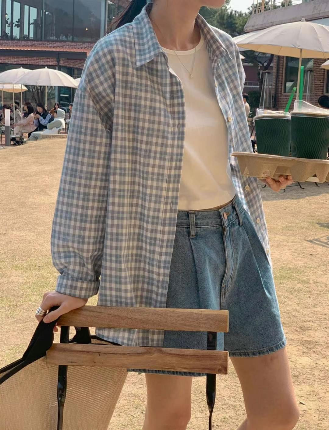 Roni checkered long sleeve shirt