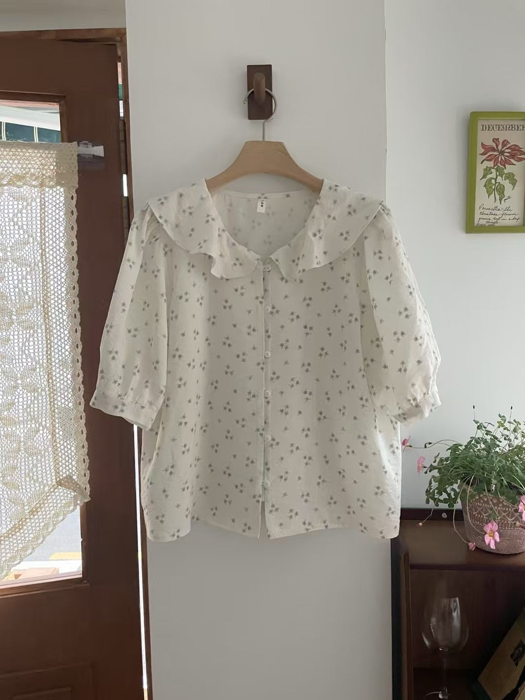 Romance flower print blouse
