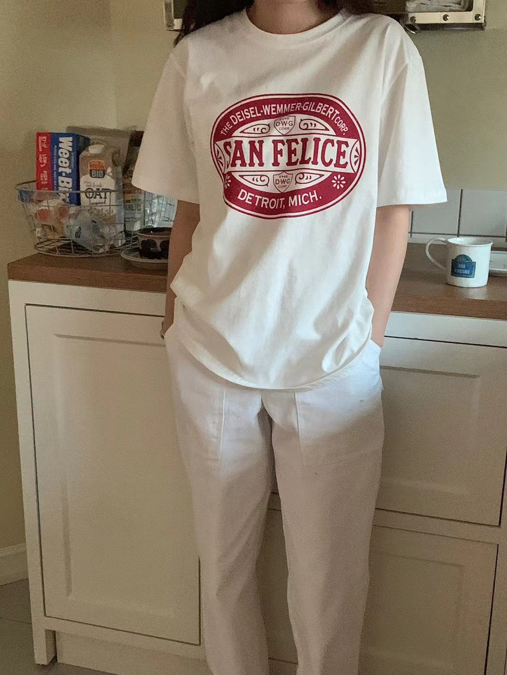 Summer San Felice t-shirt (red text)