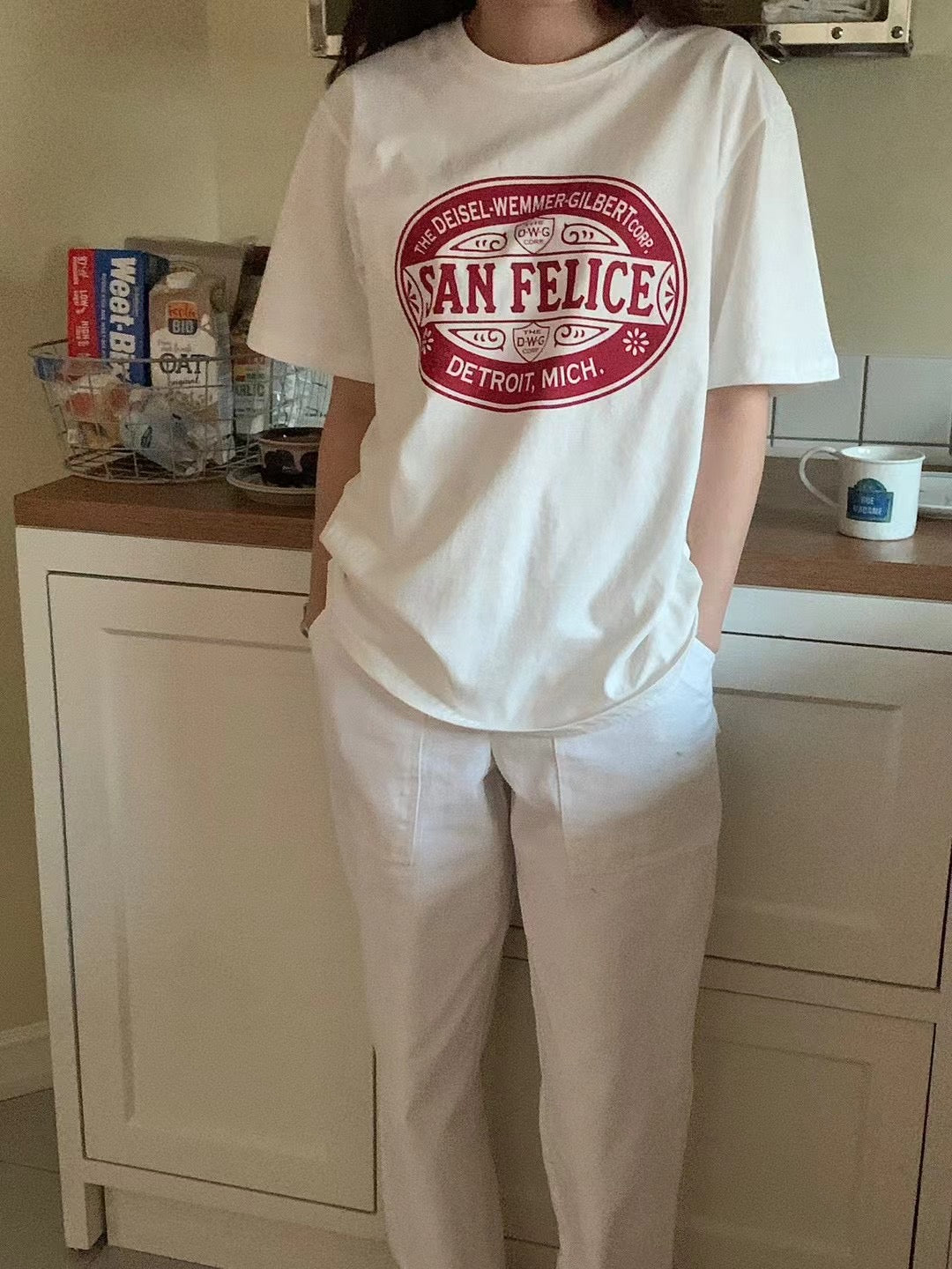 Summer San Felice t-shirt (red text)