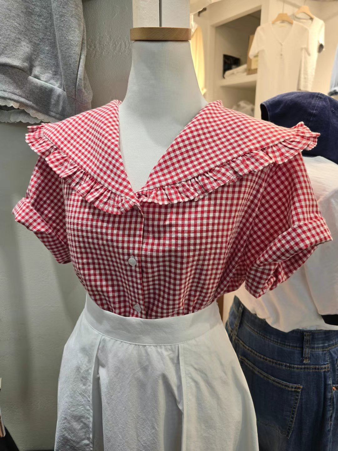 Bomi checkered blouse