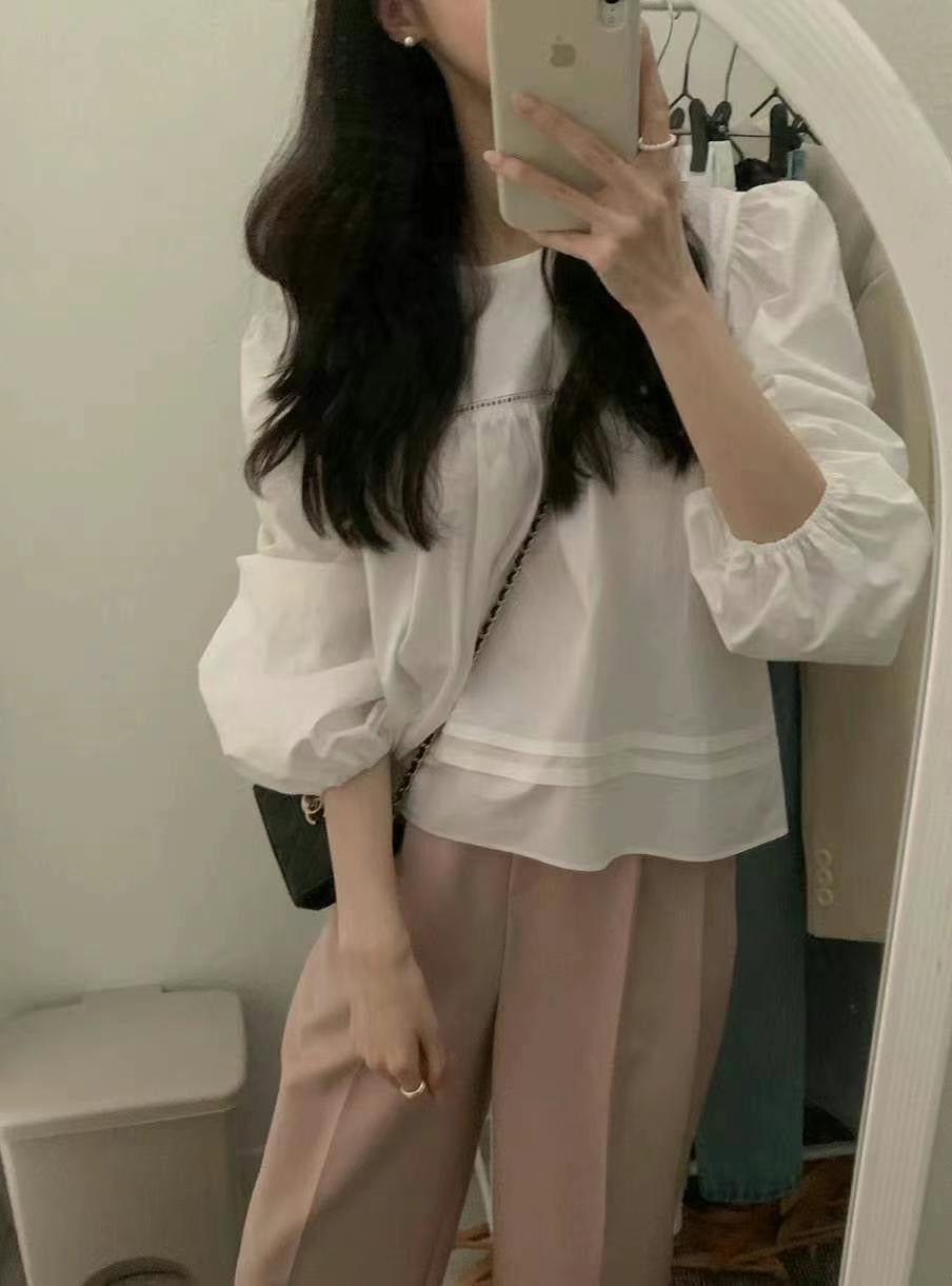 Eileen long sleeve blouse (white)