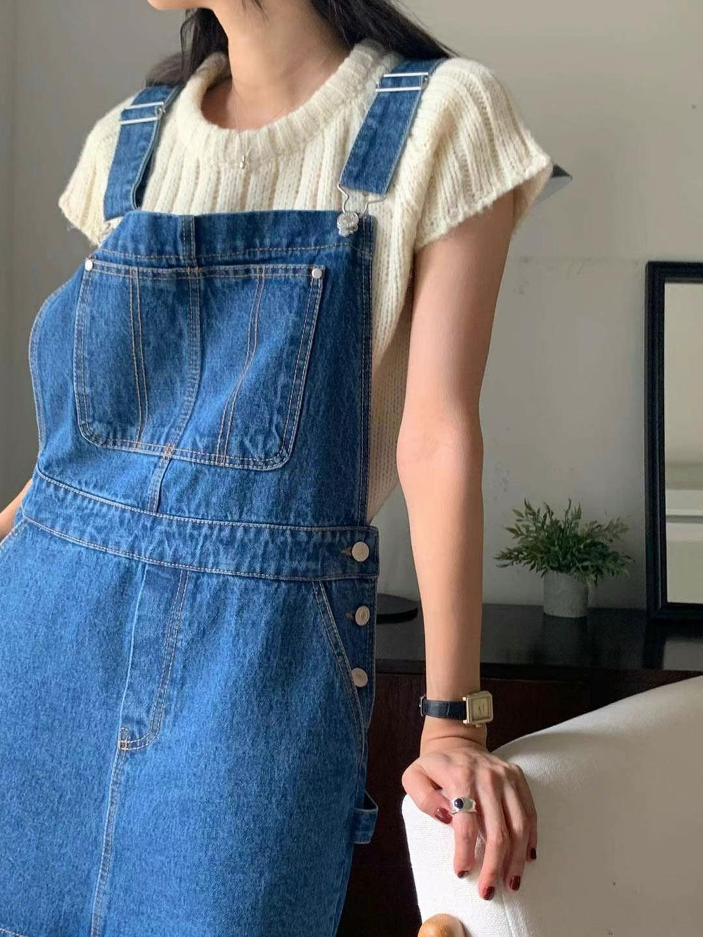 Elora Denim Pinafore Dress
