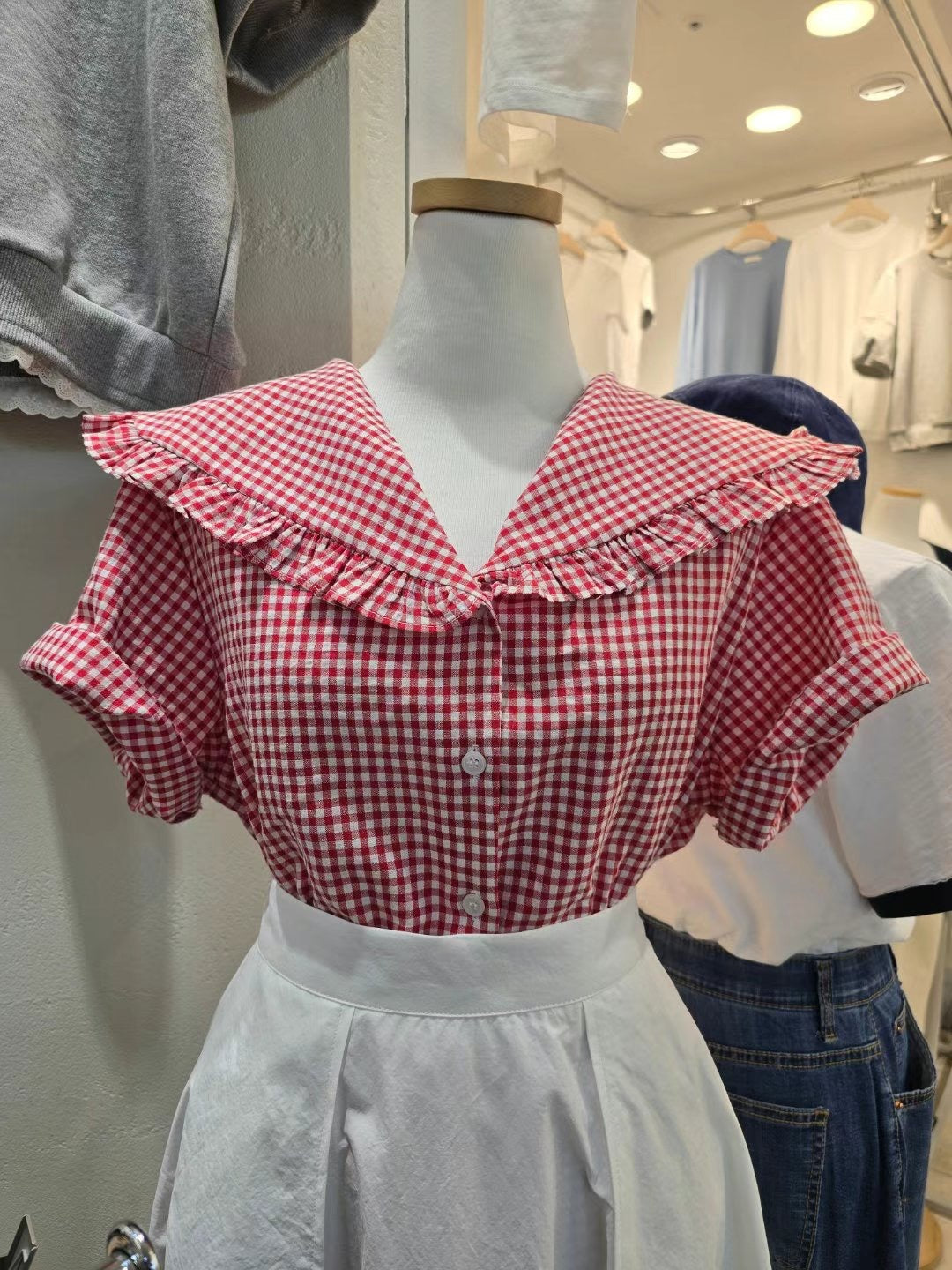 Bomi checkered blouse