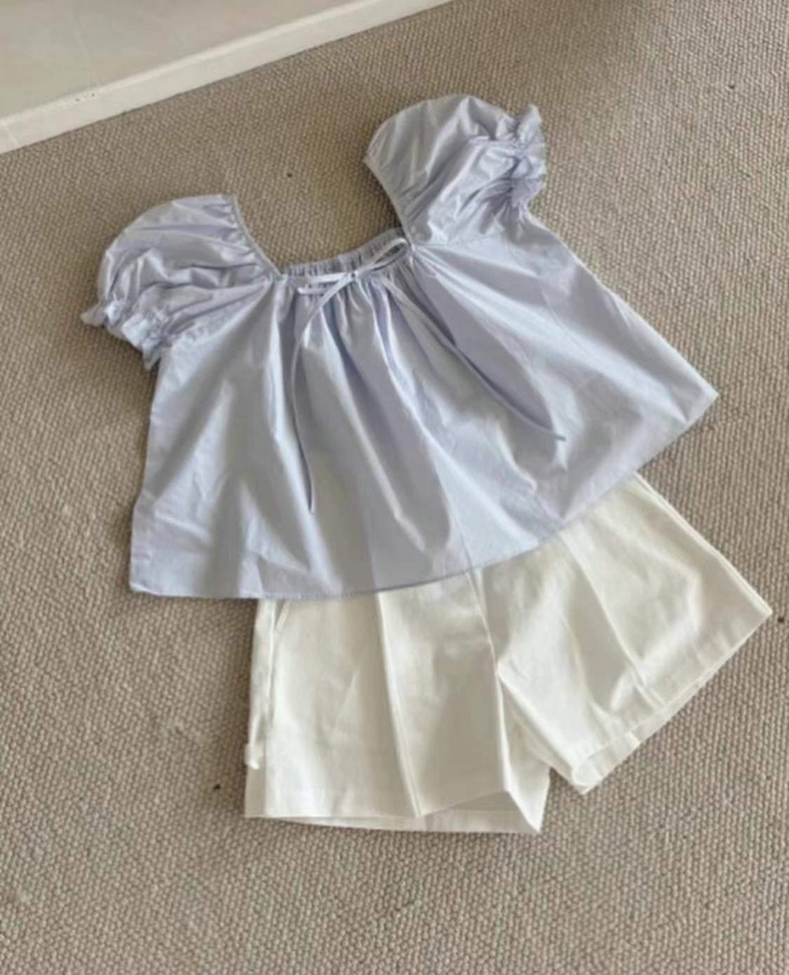 Lulu ribbon puff blouse