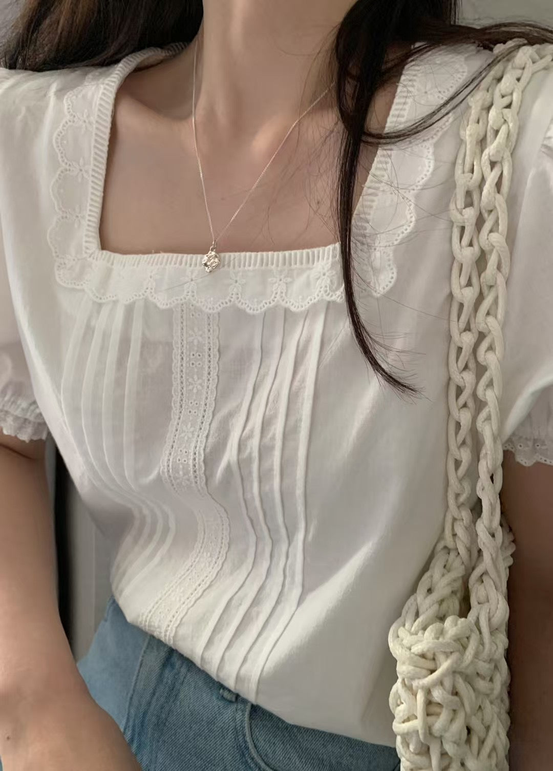 Eve white puff blouse