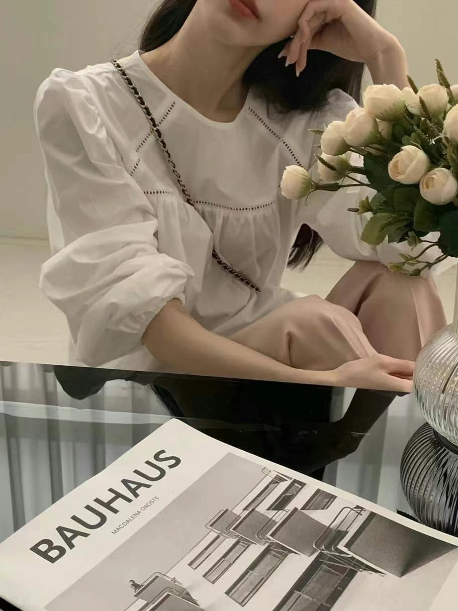 Eileen long sleeve blouse (white)