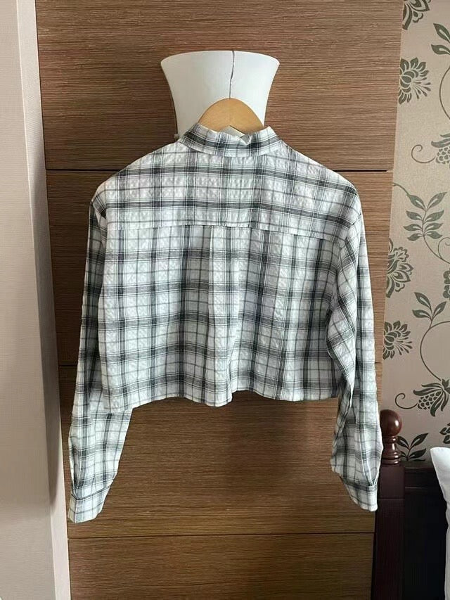 Addison checkered shirt white