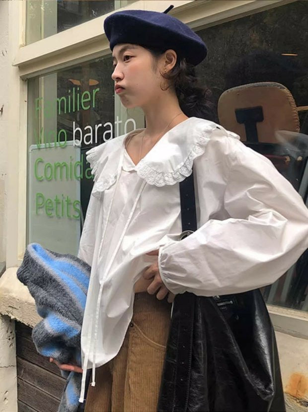 Ellis Baby collar white blouse