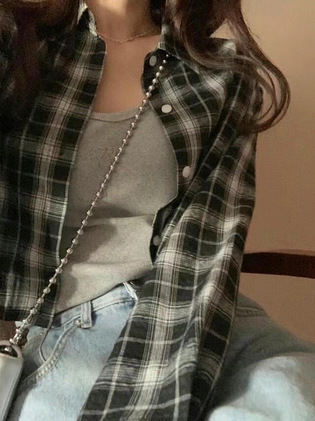Addison checkered shirt black