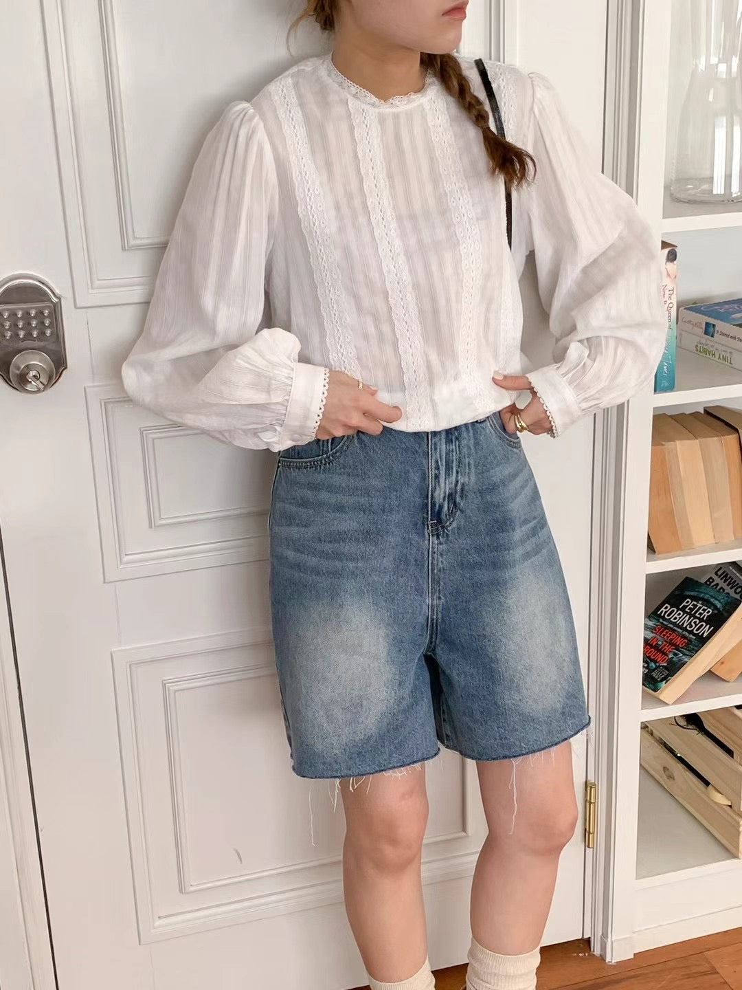 Ada Lace Crochet French Blouse