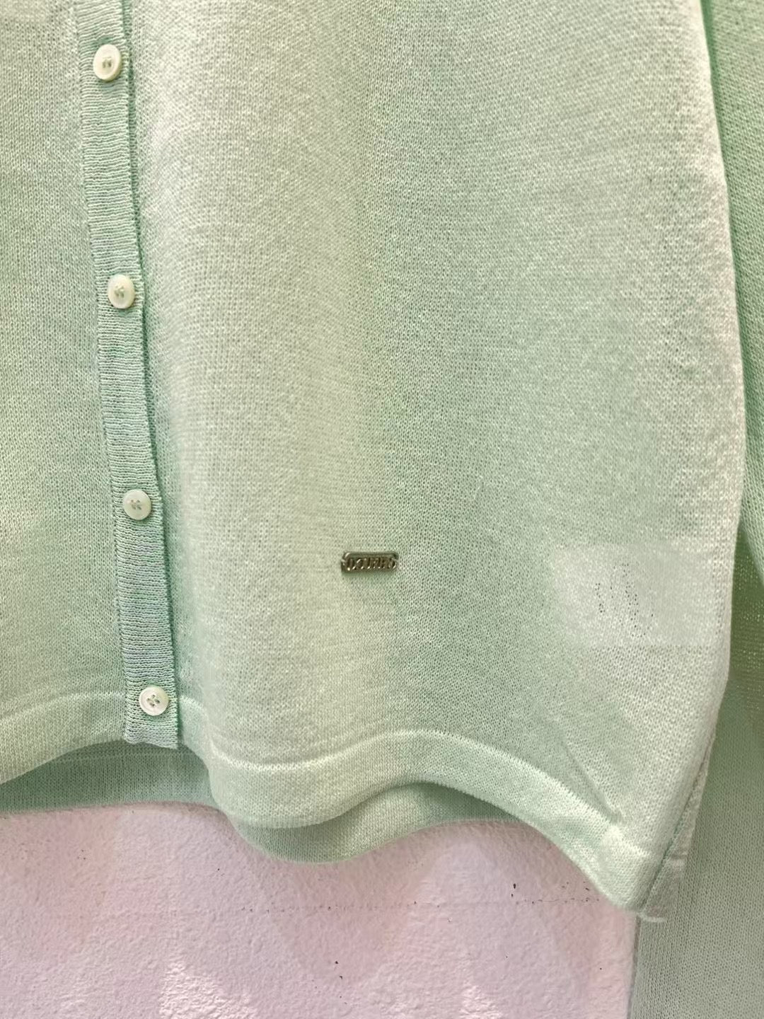 Mina lady button thin cardigan green