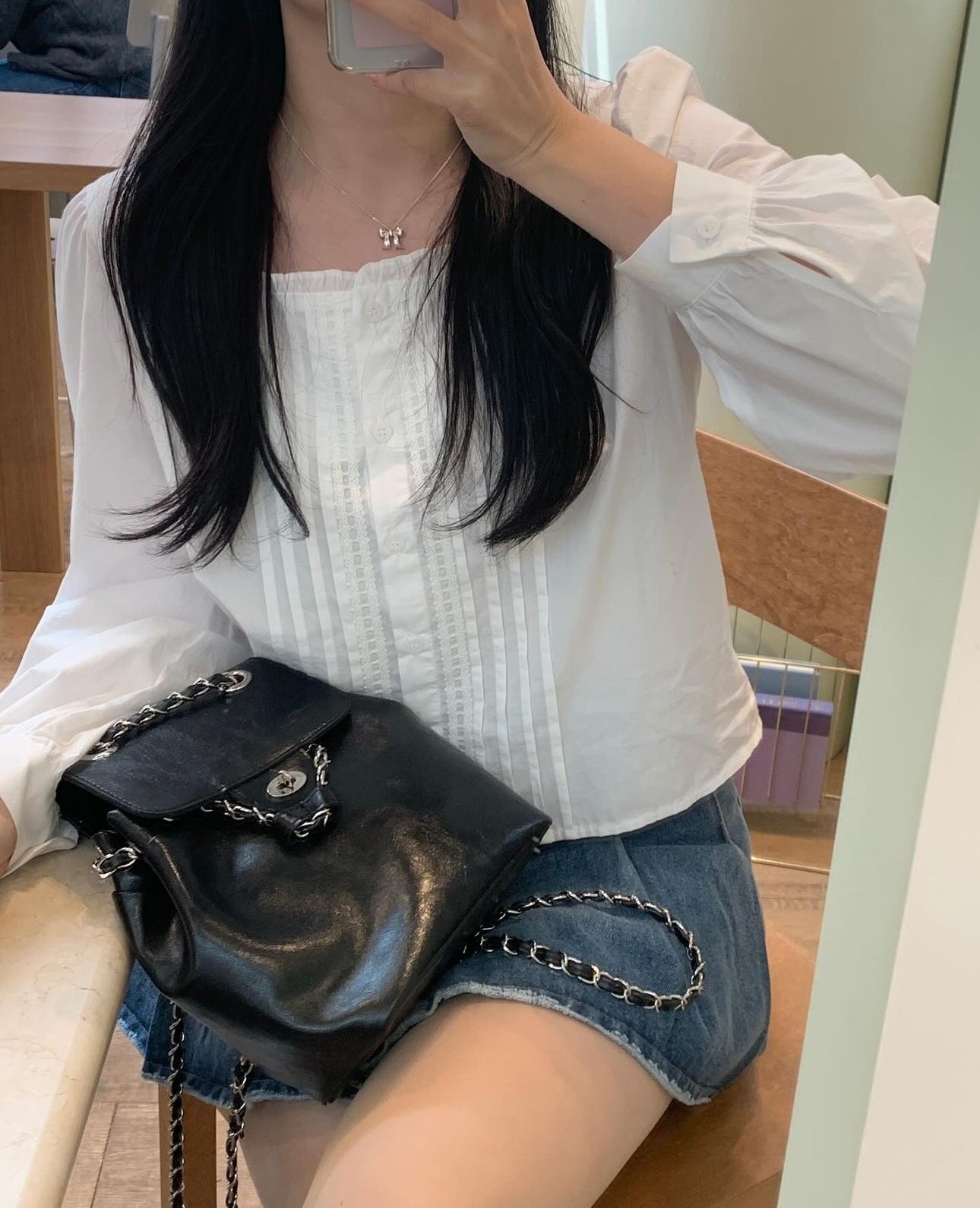 Emelia Pintuck white blouse