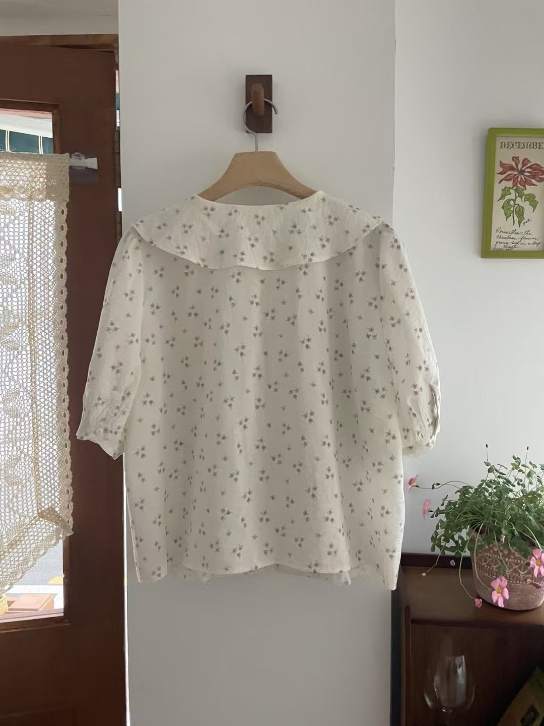 Romance flower print blouse